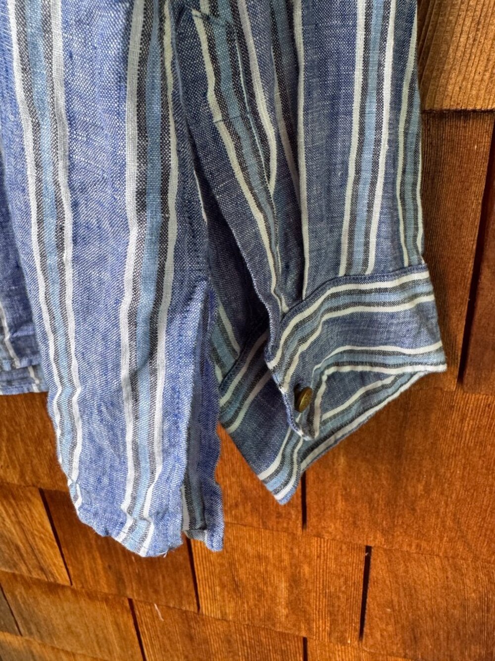 Ralph Lauren Blue & White Striped Linen Long Sleeve Tunic in Women's X-Large - Picture 8 of 9